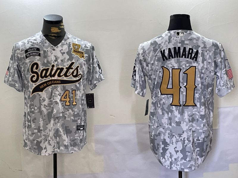 Men New Orleans Saints #41 Kamara Nike Arctic Camo 2024 Salute to Service Limited NFL Jersey style 5